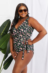Marina West Swim Full Size Float On Ruffle Faux Wrap One-Piece in Floral - Laguna Looks