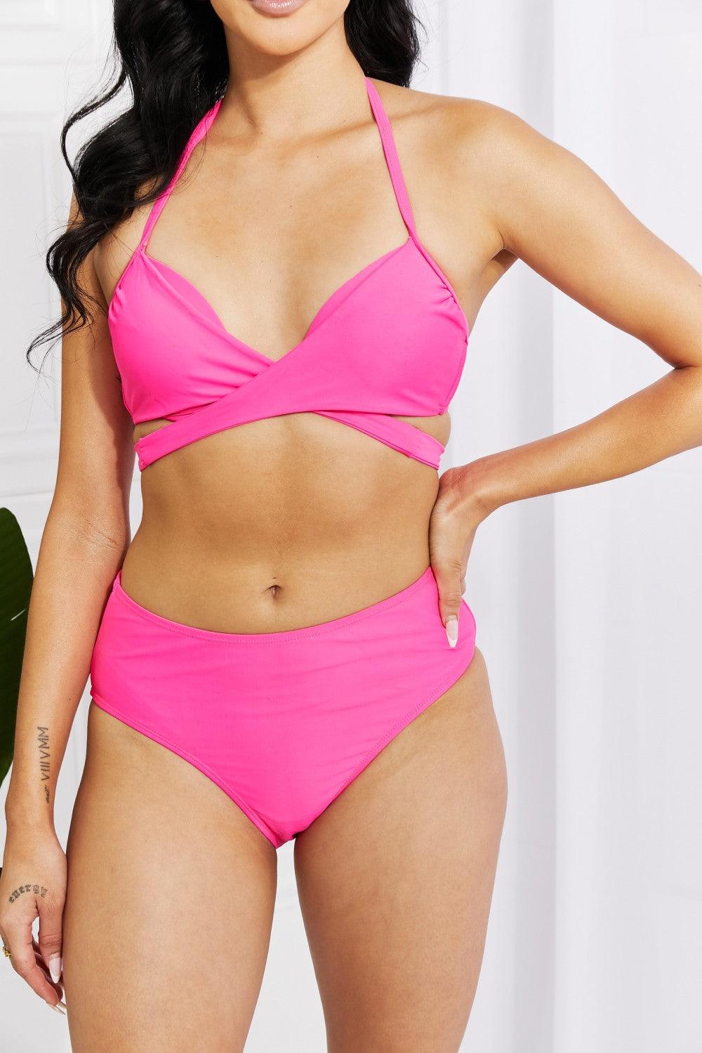 Marina West Swim Summer Splash Halter Bikini Set in Pink - Laguna Looks